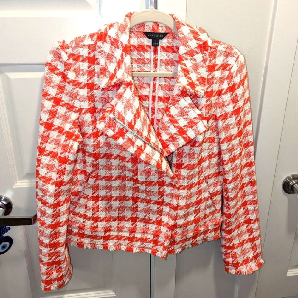 Cotton moto tweel fringed jacket